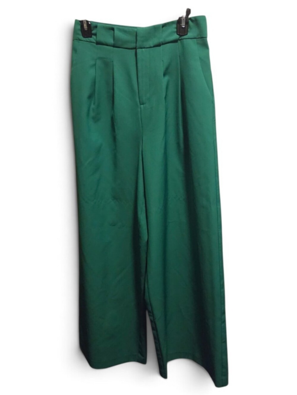 English Factory Wide Leg High-Waist Green Dress Pants